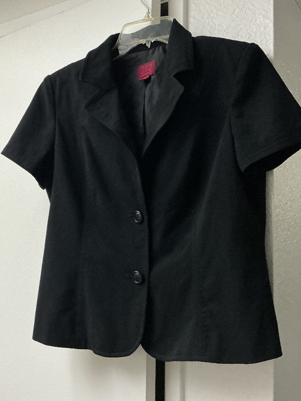 Black cap Sleeve vintage jacket  y2k Stretch Size 12